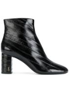 Saint Laurent Textured Ankle Boots - Black