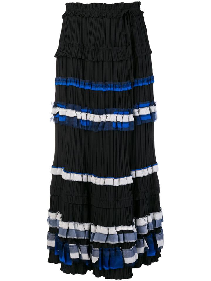 3.1 Phillip Lim Striped Full Skirt - Black