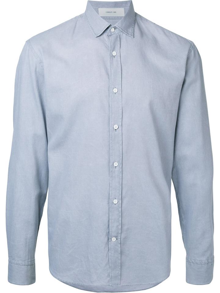 Plain Shirt - Men - Cotton - L, Grey, Cotton, Cerruti 1881