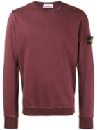 Stone Island - Logo Sleeve Sweatshirt - Men - Cotton - L, Red, Cotton