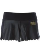 Monreal London Scallop Shorts, Women's, Size: Medium, Black, Polyamide/spandex/elastane
