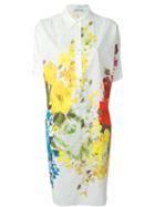 Blumarine Floral Paint Effect Relaxed Fit Midi Shirt Dress