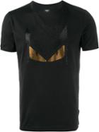Fendi Bag Bugs Crystal Embellished T-shirt, Size: 48, Black, Cotton/crystal