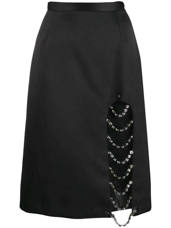 Christopher Kane Crystal Split Skirt - Black