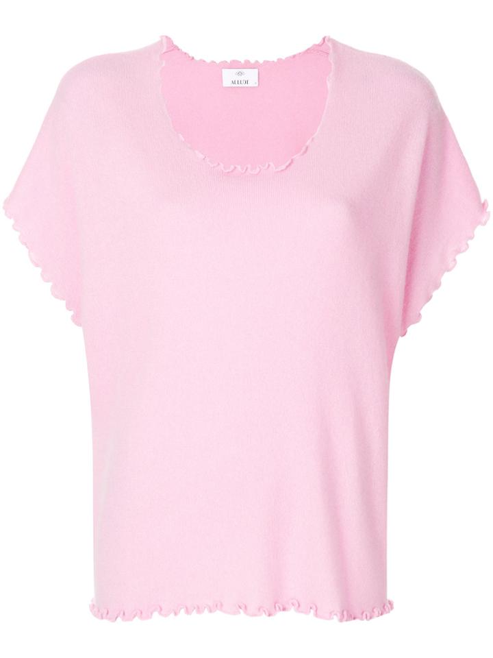Allude Lettuce Trim T-shirt - Pink & Purple