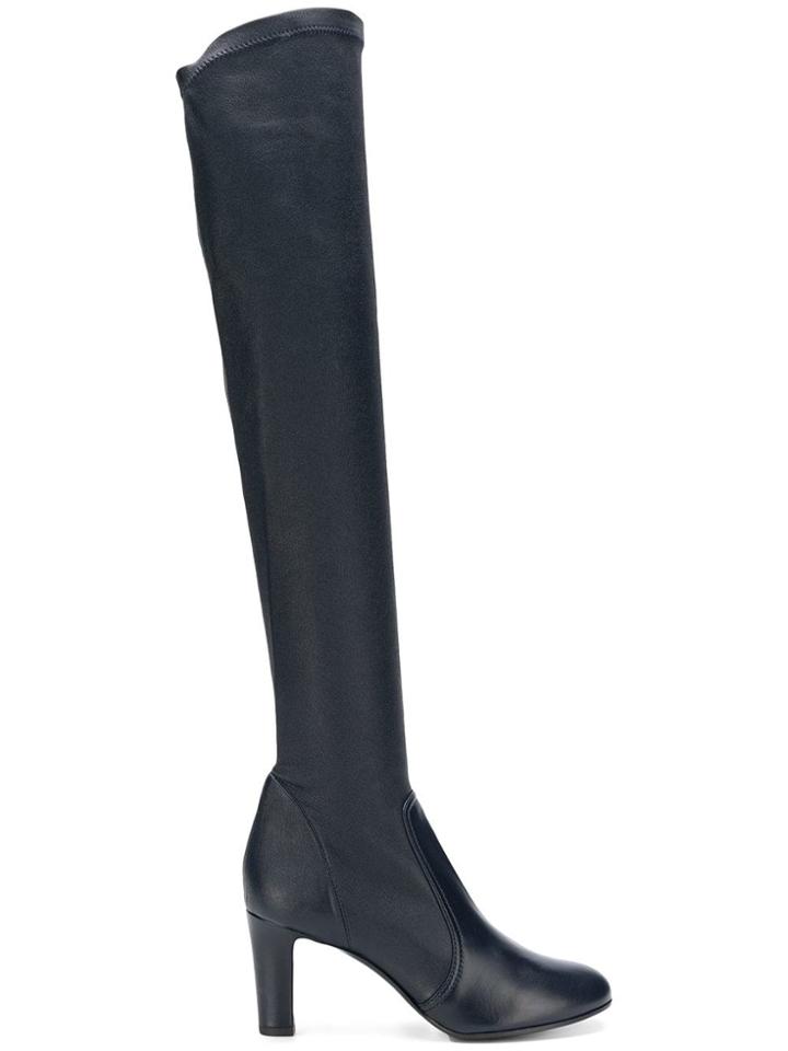 A Plan Application Thigh High Boots - Blue