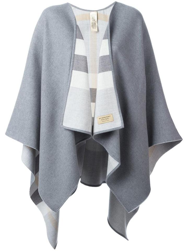 Burberry - Striped Poncho - Women - Merino - One Size, Grey, Merino
