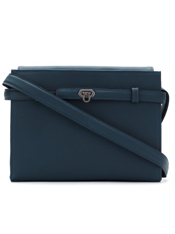 Mara Mac Leather Panelled Shoulder Bag - Blue
