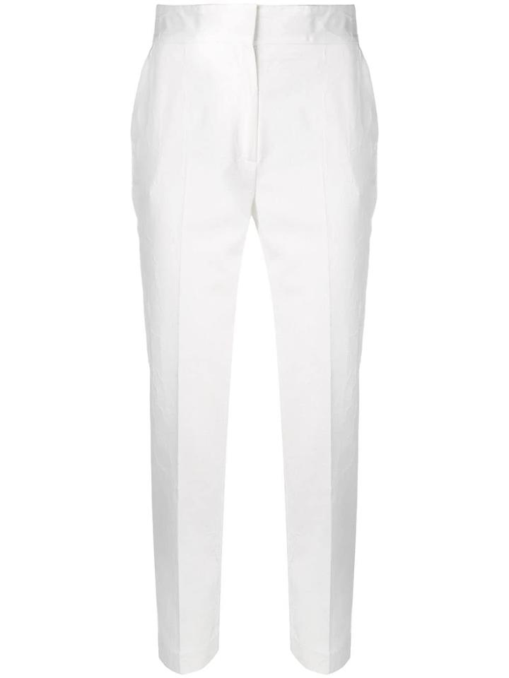 Msgm Cropped Creased Trousers - White
