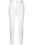 Msgm Cropped Creased Trousers - White