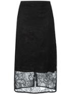 Megan Park Florina Lacework Skirt, Women's, Size: 14, Black, Silk/viscose
