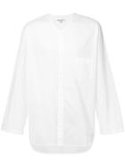 Yohji Yamamoto Oversized Collarless Shirt - White