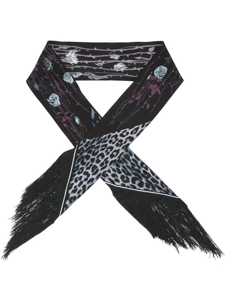 Rockins Animal Print Scarf, Women's, Black, Silk