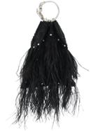 Valentino Vintage Crystal-embellished Feather Bag - Black