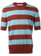 Marni Striped T-shirt, Men's, Size: 50, Blue, Cotton