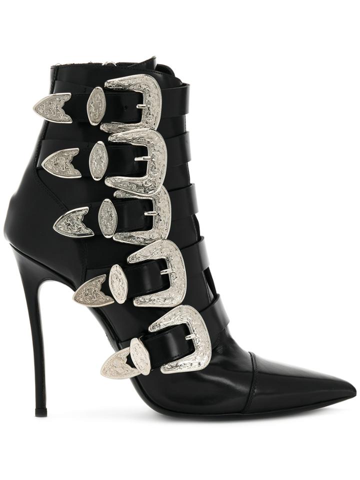 Dsquared2 Buckled Heeled Boots - Black