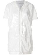 Faith Connexion Sequinned Short Sleeve Hoodie - White