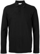 Sunspel Longsleeved Polo Shirt, Men's, Size: Large, Black, Cotton