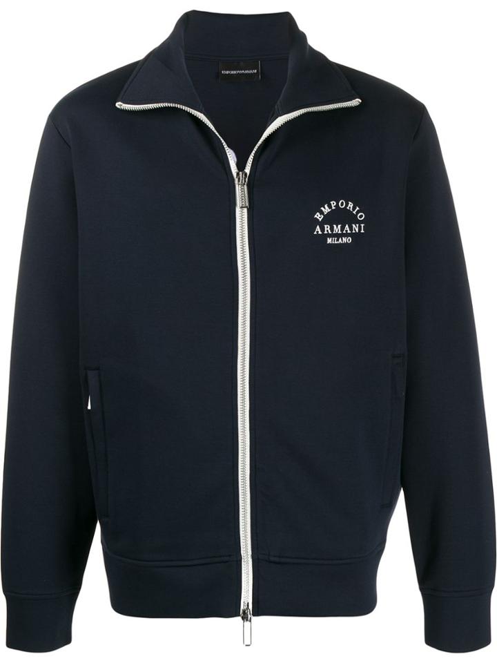 Emporio Armani Logo Printed Lightweight Jacket - Blue