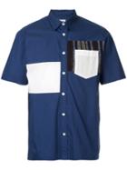 Coohem Contrast Panel Shirt - Blue