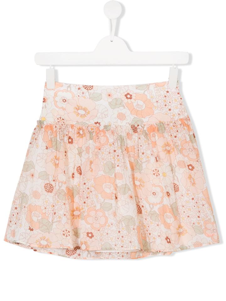 Chloé Kids Floral Print Skirt - Nude & Neutrals