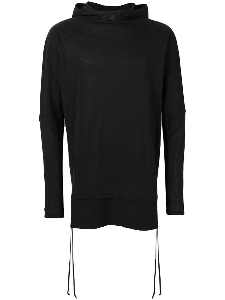 Andrea Ya'aqov Hooded Long Sleeve Top - Black