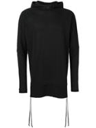 Andrea Ya'aqov Hooded Long Sleeve Top - Black
