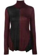 Stella Mccartney Two-tone Turtleneck Knit - Red