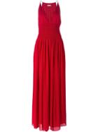 Issa Ruched Sleeveless Gown, Women's, Size: 6, Red, Silk