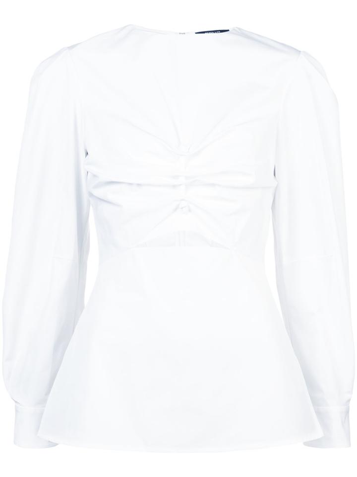 Derek Lam Long Sleeve Top With Cut Out Detail - White
