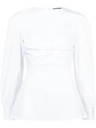 Derek Lam Long Sleeve Top With Cut Out Detail - White