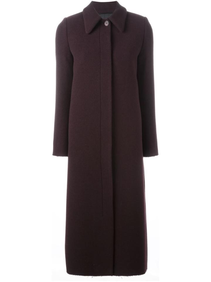 Mm6 Maison Margiela Long Buttoned Coat, Women's, Size: 40, Red, Polyester/viscose/wool