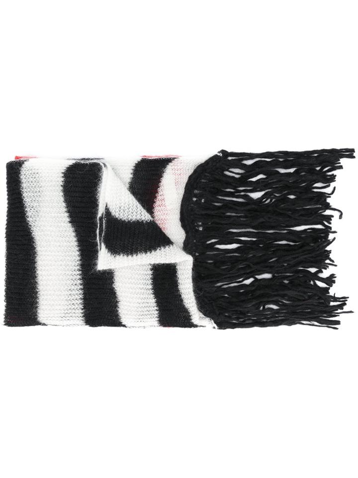 Diesel Striped Scarf - Black