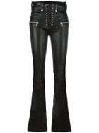 Unravel Project - Flared Leather Trousers - Women - Leather/polyester/polyurethane - 27, Black, Leather/polyester/polyurethane
