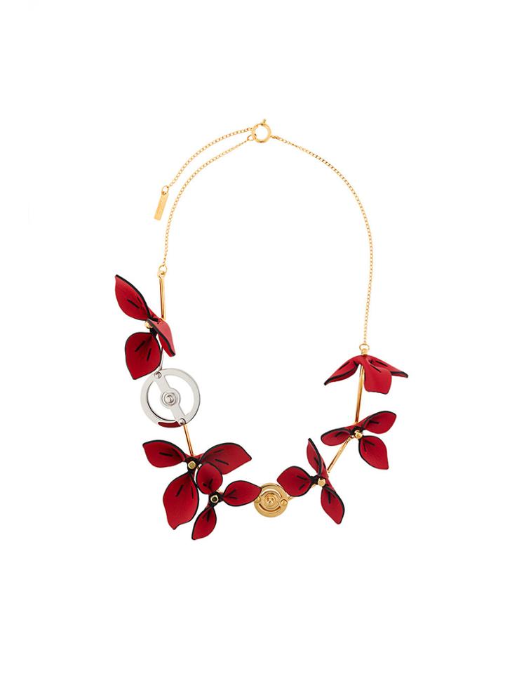 Marni Flower Necklace - Red