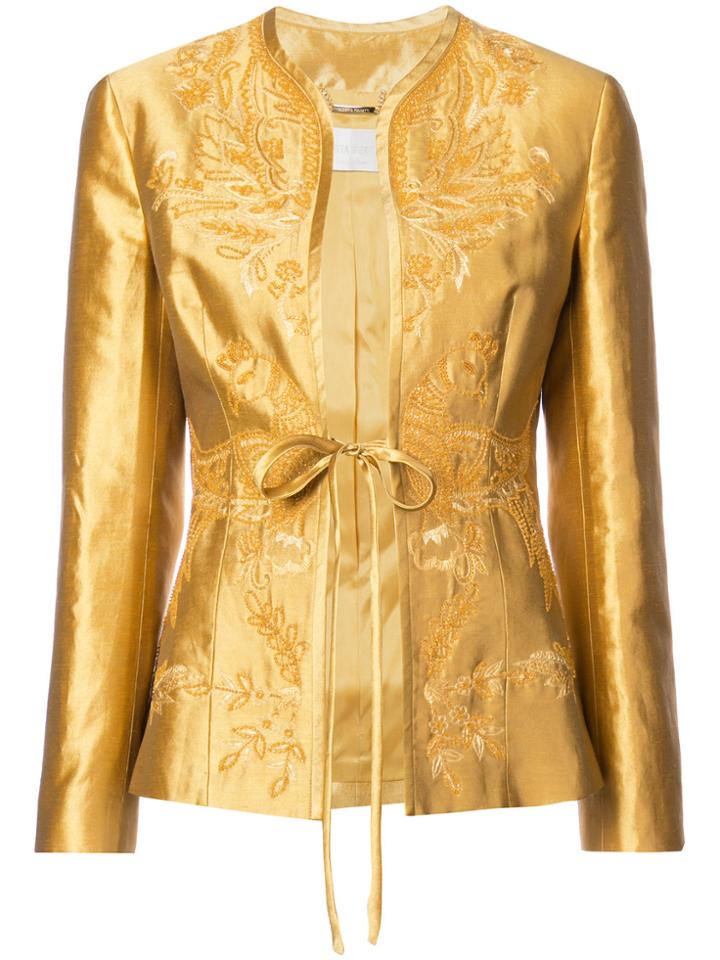 Alberta Ferretti Beaded Embroidery Jacket - Yellow & Orange