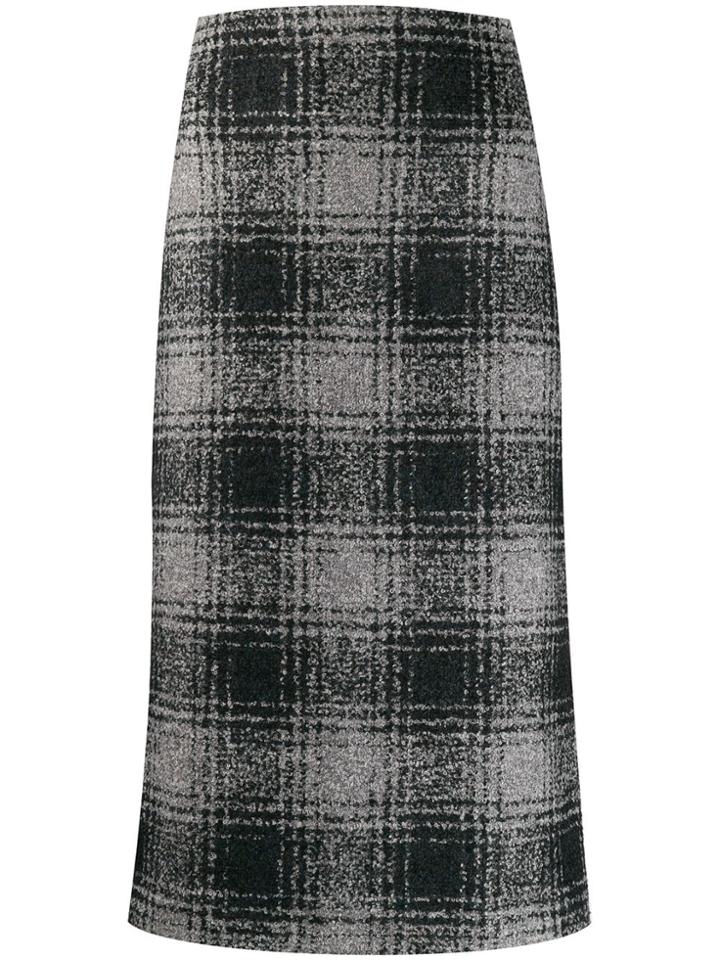 Antonelli Check Print Pencil Skirt - Grey