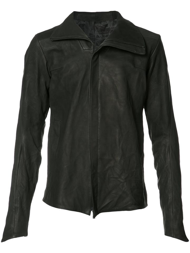 Devoa Front Zip High Neck Jacket - Black