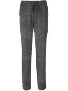 Jil Sander Tapered Drawstring Trousers - Black