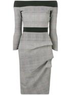 Le Petite Robe Di Chiara Boni Ruched Checked Dress - Grey