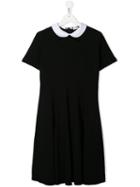 Il Gufo Contrast Collar Dress - Black