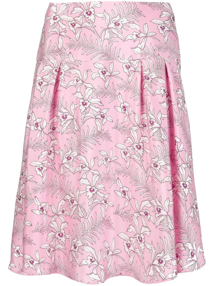 Oscar De La Renta Floral Print A-line Skirt