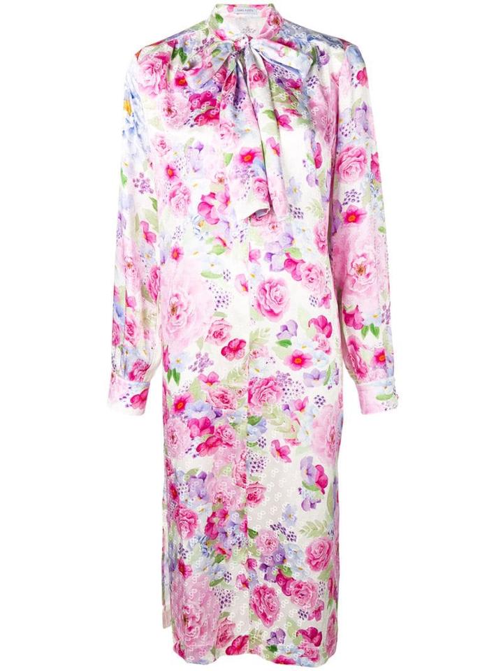 Saks Potts Pussy Bow Floral Dress - Pink
