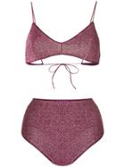 Oseree High Waisted Bikini Set - Pink & Purple
