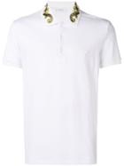 Versace Collection Embroidered Collar Polo Shirt - White