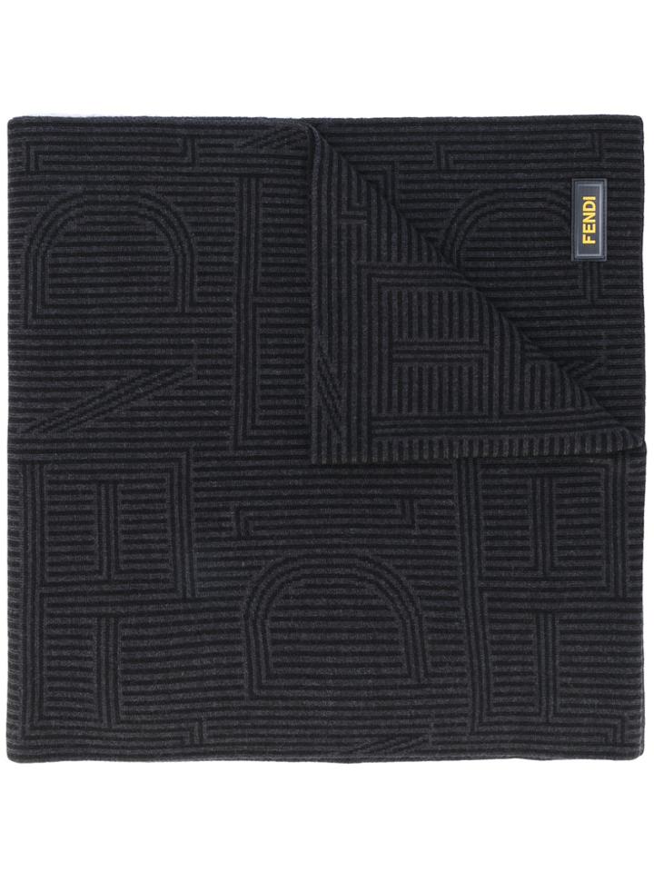 Fendi Striped Scarf - Black
