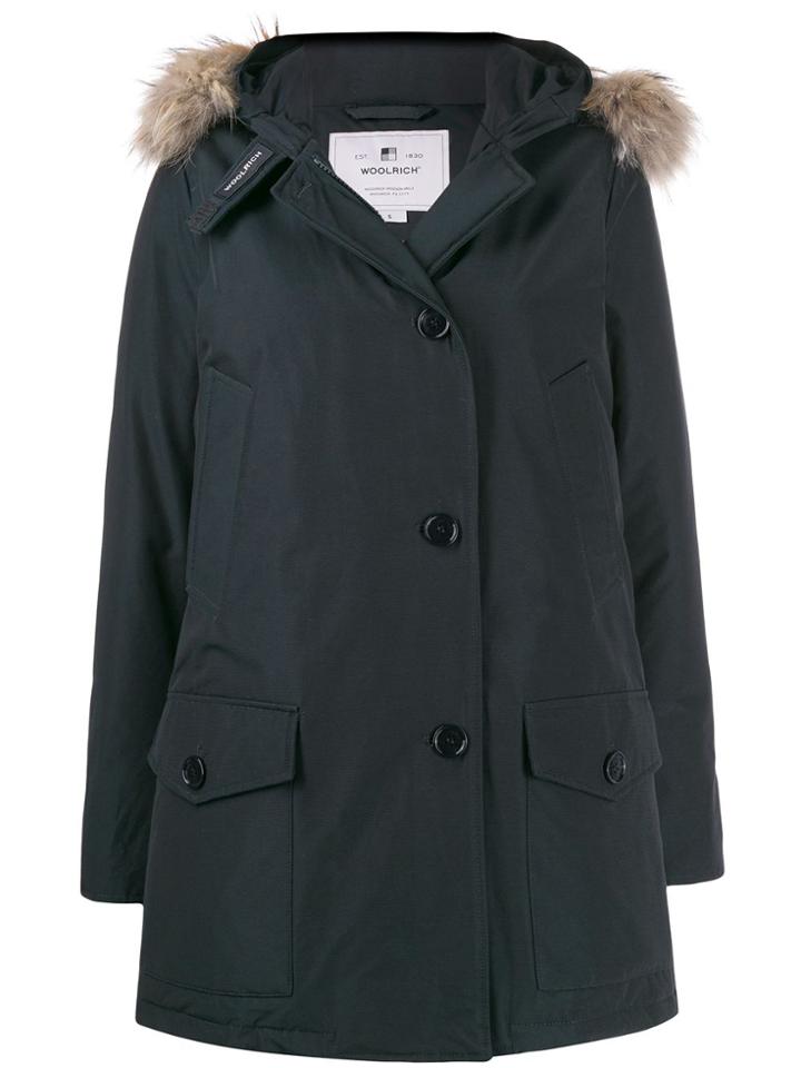 Woolrich Fur Collar Parka Coat - Blue