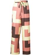 Alysi Geometric Print Trousers - Pink