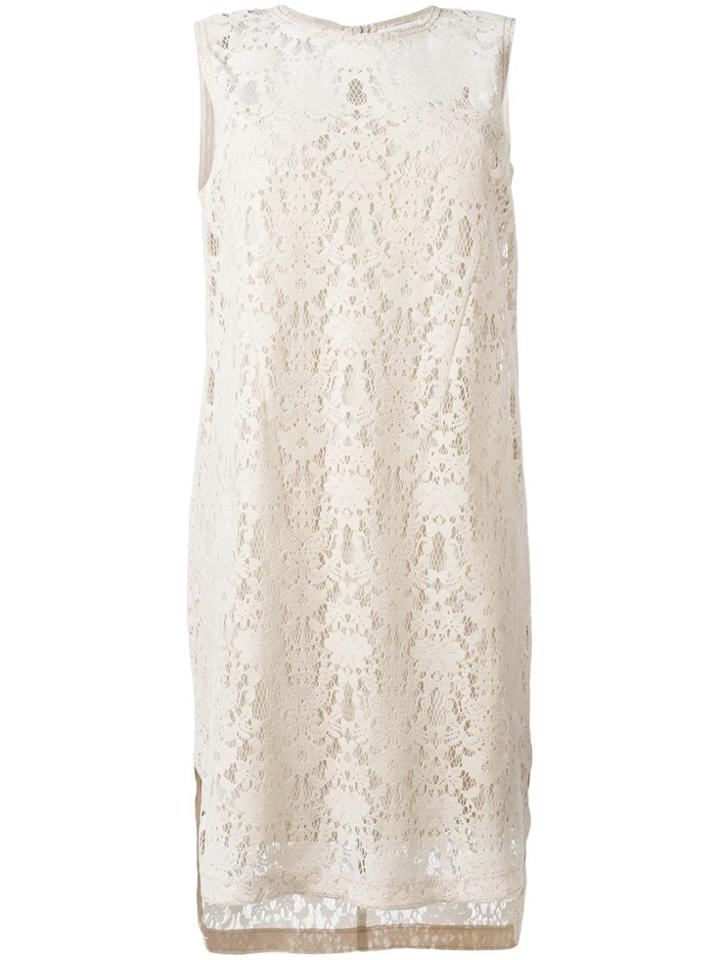 Dkny Sleeveless Lace Dress - Nude & Neutrals