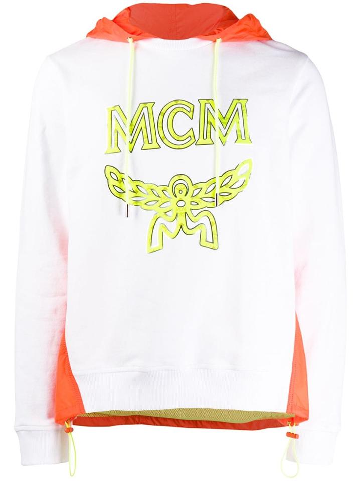 Mcm Contrast Panel Hoodie - Orange